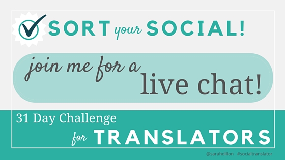Today's SYS Challenge: Join me for a live chat! #socialtranslator